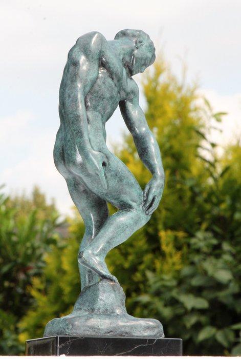 sculptuur, bronzen adam antiek groen gepatineerd - 30 cm -, Antiek en Kunst, Kunst | Designobjecten