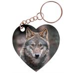 Sleutelhanger hartje 5x5cm - Wolf in Bos NIEUW, Ophalen of Verzenden, Nieuw