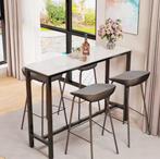 Marmeren bartafel 120 cm rechthoekig met metalen frame, Huis en Inrichting, Tafels | Bijzettafels, Verzenden, Nieuw