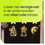 Kerstverlichting Raam Engel, Halve maan, Sneeuwpop - 73-82cm, Verzenden, Nieuw