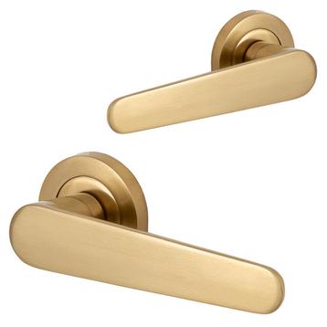 Ronda deurklink op rozet - mat goud - deurkruk set - mooi! beschikbaar voor biedingen