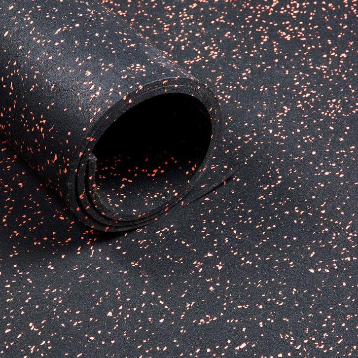 Sportvloer - Rol van 12,5 m2 - Dikte 6 mm - Zwart / Oranje, Sport en Fitness, Overige Sport en Fitness, Verzenden