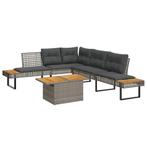 vidaXL 2-delige Loungeset met kussens poly rattan en, Tuin en Terras, Tuinsets en Loungesets, 2 zitplaatsen, Nieuw, Loungeset