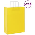 vidaXL Papieren zakken 250 st met hengsels 26x12x35 cm geel, Verzenden, Nieuw