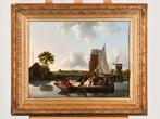 Christiaan Cornelis Kannemans (1812-1884) - Ferry crossing, Antiek en Kunst, Kunst | Schilderijen | Klassiek
