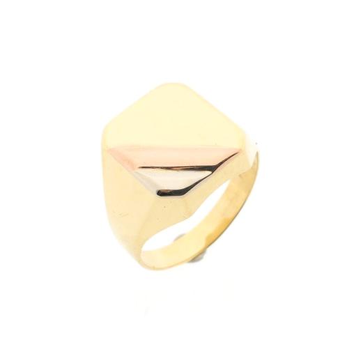 Tricolor gouden zegelring; heren | Anjer (witgoud), Sieraden, Tassen en Uiterlijk, Ringen, Heer, Overige kleuren, 19 tot 20, Gebruikt