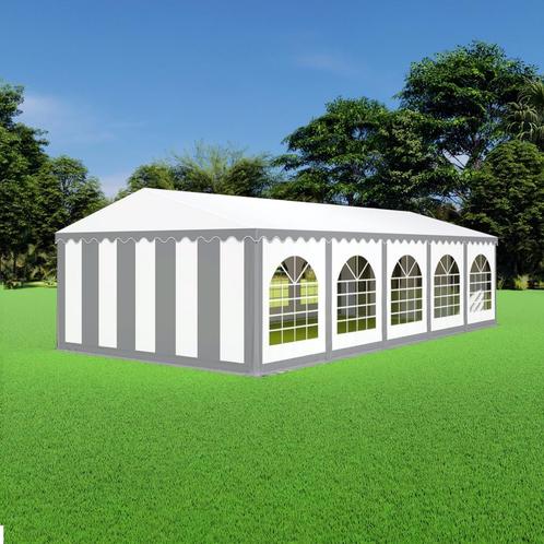 Partytent 5x10 PVC - Professional | Grijs / wit, Tuin en Terras, Partytenten, 4 tot 6 meter, 8 meter of meer, 2 meter of meer