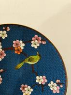 Bord - émaux cloisonnés sur socle. - Bronzen cloisonné,, Antiek en Kunst