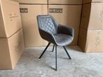 Veiling - Armstoel Jean (set van 4) Microleder - Antraciet, Huis en Inrichting, Stoelen, Nieuw