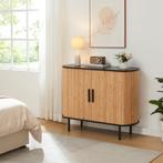 Commode Tvedestrand dressoir 100x40x80 cm zwart en naturel [, Huis en Inrichting, Kasten | Dressoirs, Verzenden, Nieuw
