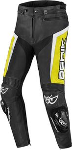 Berik Misle Zwart Wit Geel Leren Motorbroek, Nieuw met kaartje, Broek | leer, Berik, Heren