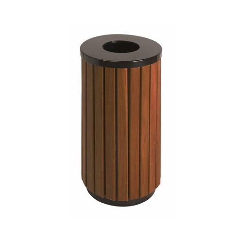 Buitenafvalbak 40 ltr - Zwart/hout look, Huis en Inrichting, Woonaccessoires | Prullenbakken, Nieuw, Verzenden