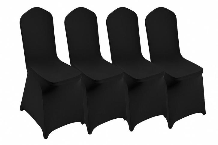 4 Spandex stoelhoezen  - zwart, Huis en Inrichting, Stoelen, Nieuw, Verzenden