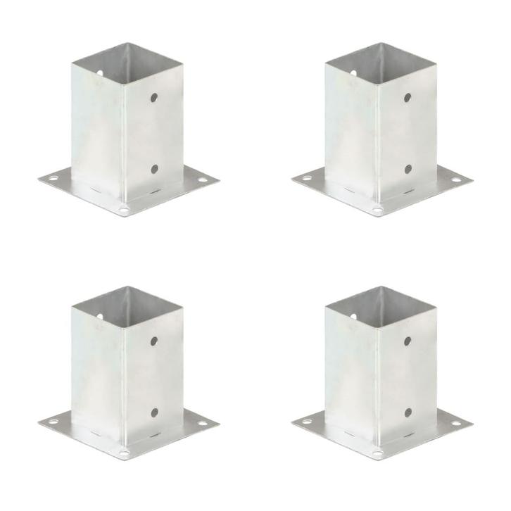 vidaXL Paalankers 4 st 91 mm gegalvaniseerd metaal, Tuin en Terras, Palen, Balken en Planken, Nieuw, Verzenden
