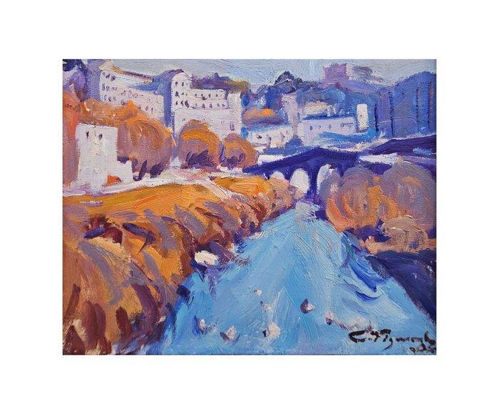 Carlota Figuerola (1958) - Winter light in Manresa, Antiek en Kunst, Kunst | Schilderijen | Klassiek