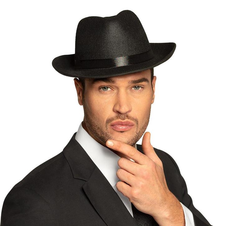 Maffia Hoed Zwart, Hobby en Vrije tijd, Feestartikelen, Nieuw, Verzenden