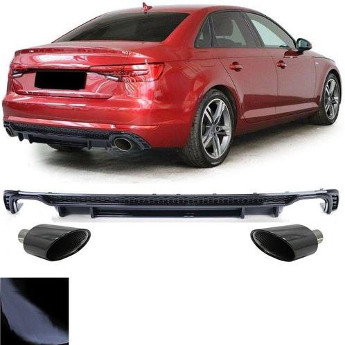 Achterbumper Diffusor Audi A4 B9 2015-2019 RS4 Design Zwart, Auto-onderdelen, Carrosserie en Plaatwerk, Ophalen of Verzenden