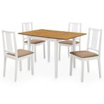 vidaXL 5-delige Eethoek MDF wit, Huis en Inrichting, Complete eetkamers, Verzenden, Nieuw