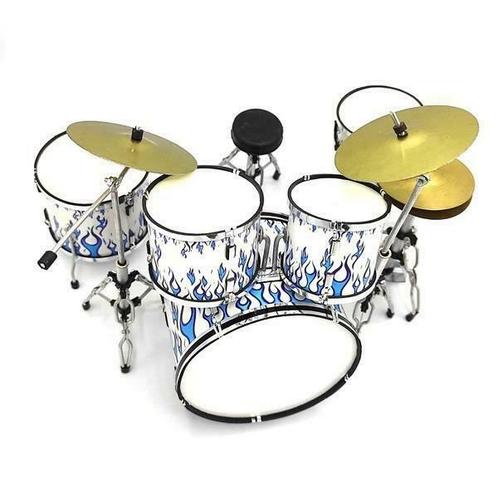 Miniatuur decoratief flames drumstel, Verzamelen, Muziek, Artiesten en Beroemdheden, Overige typen, Nieuw, Ophalen of Verzenden