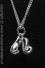 Zilveren Bokshandschoenen middel ketting hanger, Sieraden, Tassen en Uiterlijk, Kettinghangers, Verzenden, Nieuw