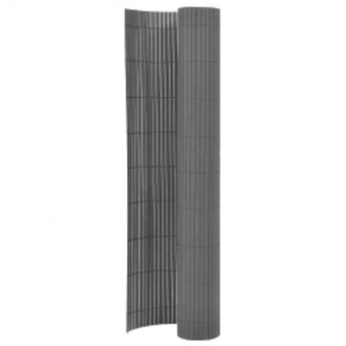 vidaXL Tuinafscheiding dubbelzijdig 110x400 cm grijs, Tuin en Terras, Schuttingen, Nieuw, Kunststof, 1 tot 2 meter, Verzenden