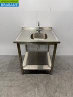 RVS Spoeltafel met Spoelbak en kraan 80 x 80 x 90,5 cm, Ophalen of Verzenden, Gebruikt