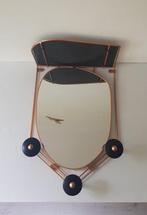 Kapstok - Glas, koperkleurig en zwart metaal - Scheef, Antiek en Kunst