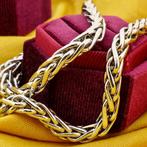 Zilveren vossenstaart schakelketting, Ophalen of Verzenden, Gebruikt, Overige kleuren, Zilver