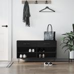 vidaXL Schoenenbank 102x35x55 cm bewerkt hout zwart, Huis en Inrichting, Kasten | Schoenenrekken, Verzenden, Nieuw