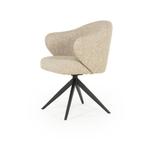 Stoel Eleonora CONNER Taupe *NIEUW* Eetkamerstoel, Overige kleuren, Nieuw, Stof, Eén