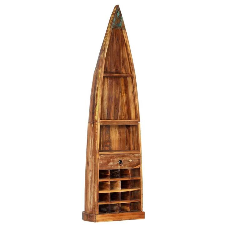 vidaXL Wijnrek 50x40x180 cm massief gerecycled hout, Huis en Inrichting, Woonaccessoires | Wijnrekken, Nieuw, Verzenden