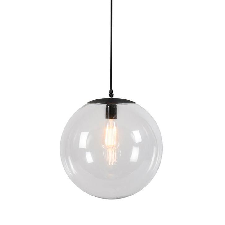 Moderne hanglamp transparant 35 cm - Pallon, Huis en Inrichting, Lampen | Hanglampen, Nieuw, Glas, 75 cm of meer