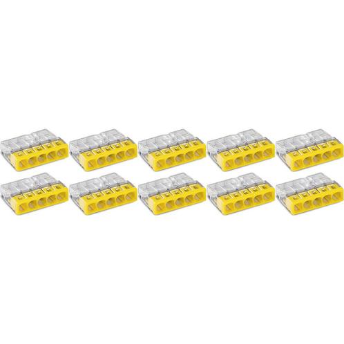 WAGO - Lasklem - 5 Polig - 0.5-2.5mm2 - Geel - 10 Stuks, Doe-het-zelf en Verbouw, Elektra en Kabels, Nieuw, Ophalen of Verzenden