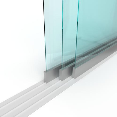 Schuifloket op maat - 3 panelen, 3 sporen - Gehard glas 6 mm, Doe-het-zelf en Verbouw, Kozijnen en Schuifpuien, Nieuw, Ophalen of Verzenden