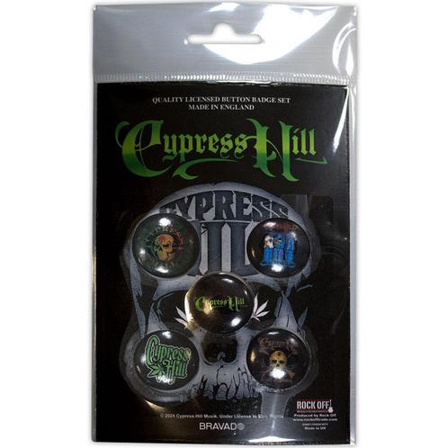 Cypress Hill - Logos - Button set - 5-pack, Verzamelen, Muziek, Artiesten en Beroemdheden, Kleding, Nieuw, Ophalen of Verzenden