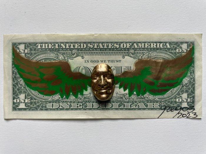 gregos - Lot of 3 “green and gold flying dollars”, Antiek en Kunst, Kunst | Designobjecten