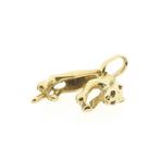 Gouden panter hanger met robijnen (Hanger of bedel), Ophalen of Verzenden, Gebruikt, Goud, Overige merken