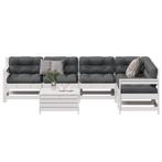 vidaXL 7-delige Loungeset met kussens massief grenenhout wit, Verzenden, Nieuw, Loungeset