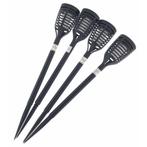 Benson Set van 4 LED solar tuinlampen - fakkel - flikkere..., Tuin en Terras, Ophalen of Verzenden, Nieuw