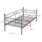 Eenpersoons slaapbank Kerava met matras 90x200 donkergrijs, Verzenden, Nieuw
