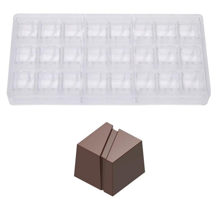 Bonbonvorm Chocolate World Kubus met Streep (24x) 25mm, Hobby en Vrije tijd, Taarten en Cupcakes maken, Nieuw, Verzenden