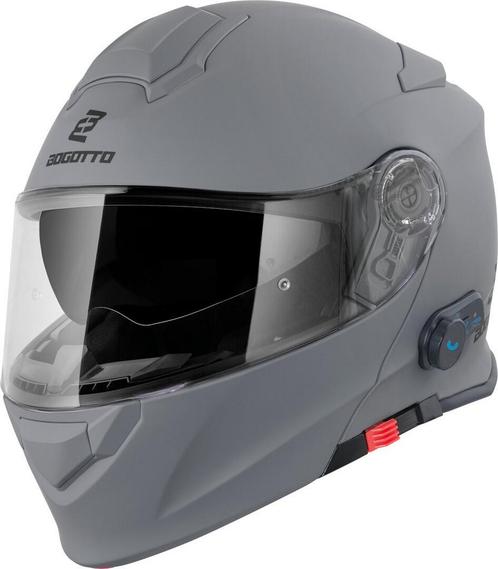 Bogotto H271 BT Bluetooth Helm Grijs, Motoren, Kleding | Motorhelmen, Systeemhelm, Heren, XXL, Nieuw met kaartje, Overige merken