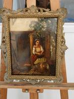 Franse school (XIX) - Niña pelando patatas - NO RESERVE, Antiek en Kunst, Kunst | Schilderijen | Klassiek