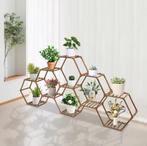 Houten Zeshoekige Plantenstandaard voor Woonkamer Balkon, Tuin en Terras, Verzenden, Nieuw