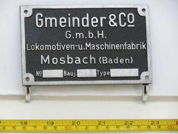 EisenbahnSchild Gmeinder & Co G.m.b.H. Mosbach beschikbaar voor biedingen