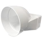 Kunststof verloop 120 x 60mm naar Ø 100mm - asymmetrisch, Doe-het-zelf en Verbouw, Verzenden, Nieuw