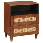 vidaXL Nachtkastjes Bruin 50 x 33 x 60 cm Bamboe en massief, Huis en Inrichting, Verzenden, Nieuw, 55 tot 70 cm, 45 tot 65 cm