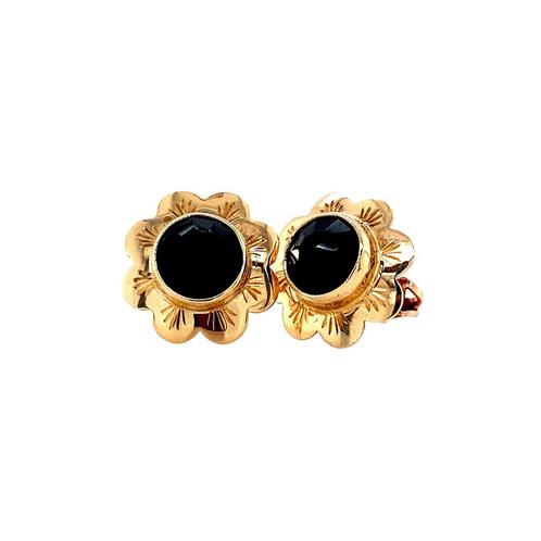 Gouden oorstekers met granaat 14 krt, Sieraden, Tassen en Uiterlijk, Oorbellen, Nieuw, Ophalen of Verzenden