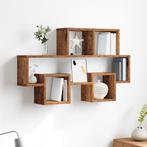 vidaXL Wandplank met plank met opslag Oude hout 82 x 15 x 51, Huis en Inrichting, Woonaccessoires | Wandplanken en Boekenplanken