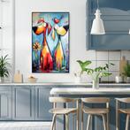 1144 - John Joseb Art schilderij, ook groot, honden abstract, Minder dan 50 cm, Verzenden, Nieuw, Schilderij